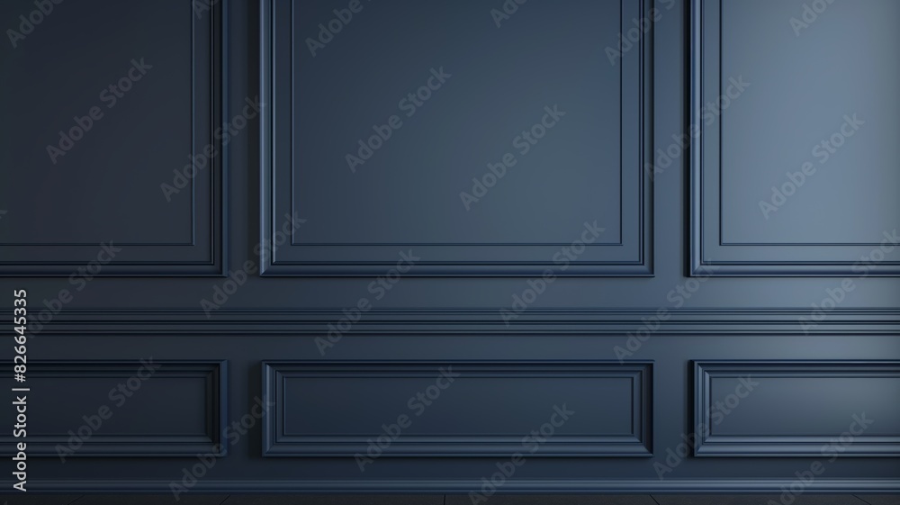 Minimalist dark wall paneling in a luxurious room Minimalist dark wall paneling in a luxurious room
