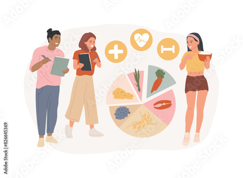 Health and nutrition workshop isolated concept vector illustration.
