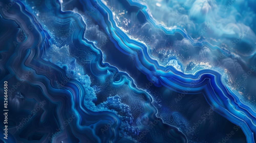 The dark blue background with a blue mineral stone. The dark blue background with a blue mineral stone.