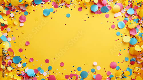 A playful confetti background with space for your message or branding