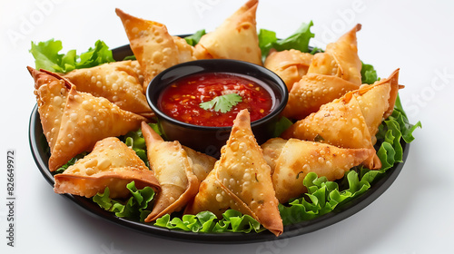 mini triangle  samsa samosa made using patti or strip, popular home made snack from India arabic 