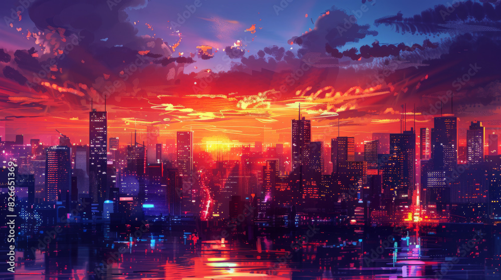 Fototapeta premium city skyline at night