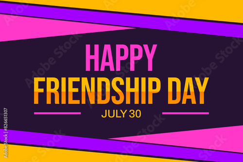 International friendship day background banner poster with traditional border design on the dark backdrop