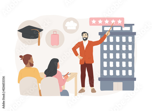 Hospitality courses isolated concept vector illustration.