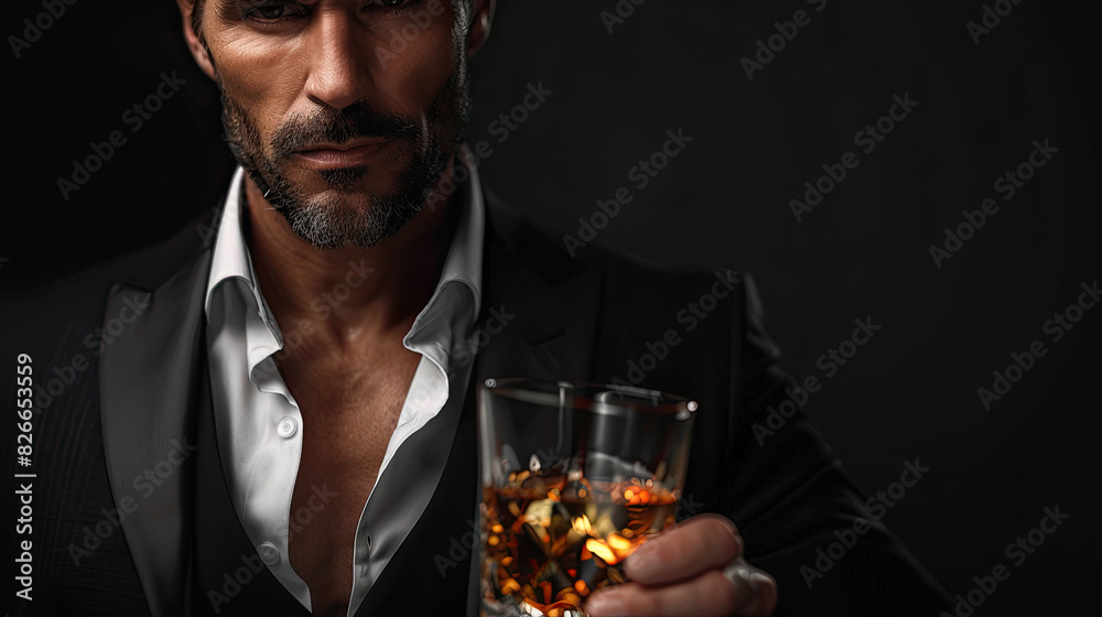 close up of Caucasian man in black suit holding a tall glass with wine at a business event. Close up of hand. close up of Caucasian man in black suit holding a tall glass with wine at a business event. Close up of hand.