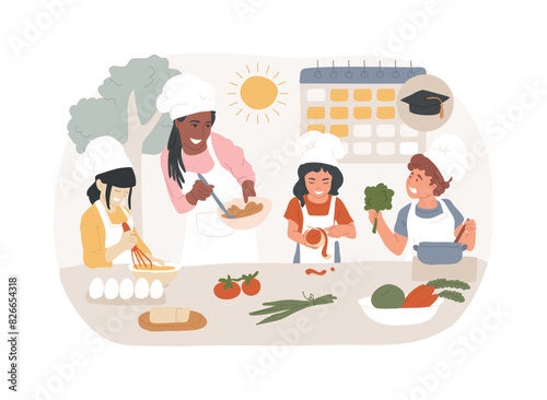 Cooking camp isolated concept vector illustration.