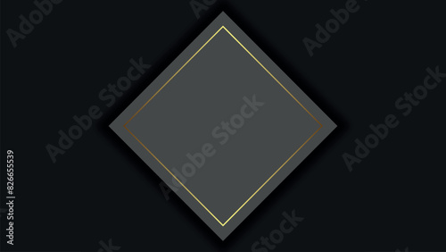 Abstract 3D luxury shiny black background with golden shiny lines.