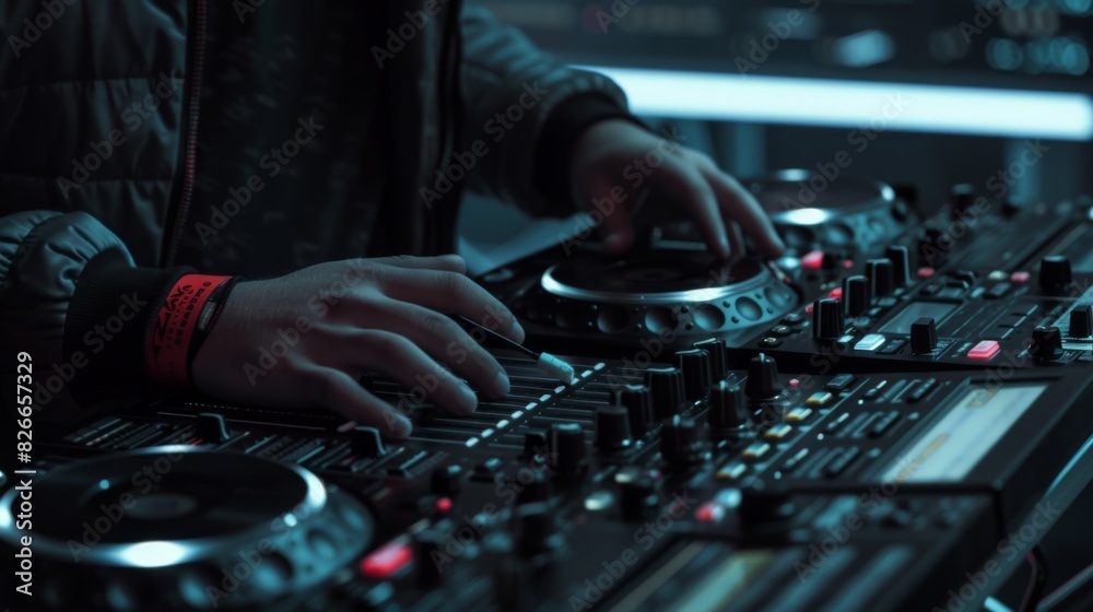 DJ Mixing Tracks at Club DJ Mixing Tracks at Club