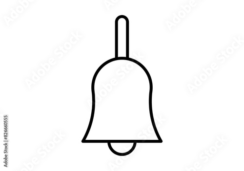 Icono negro de campanilla en fondo blanco.