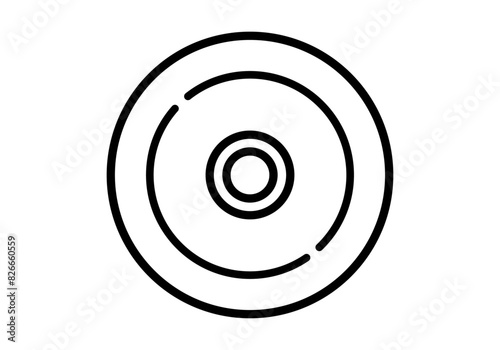 Icono negro de disco de CD.