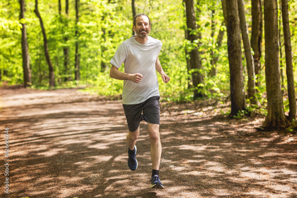 man running and training and exercising for marathon endurance. Fitness healthy lifestyle concept.