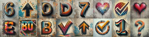 Graffiti style Lettering Typeface. AI generated illustration