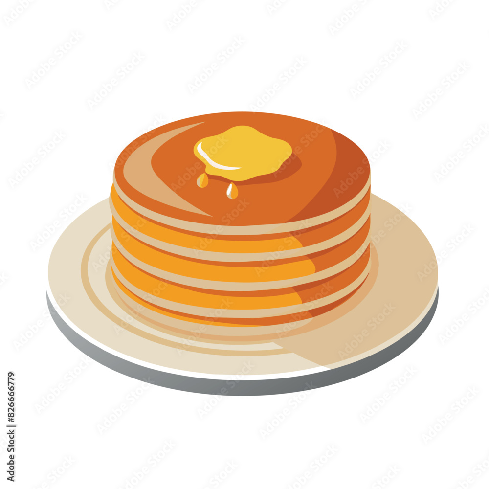 plate with pancakes isolated on white background plate with pancakes isolated on white background
