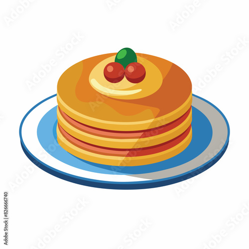 plate with pancakes isolated on white background