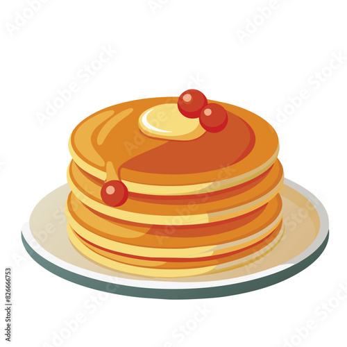 plate with pancakes isolated on white background
