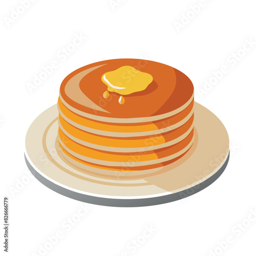 plate with pancakes isolated on white background