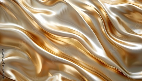 Abstract background with golden liquid waves, fluid texture, luxury and opulence concept, wallpaper design