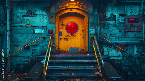 Urban Exploration: A Dark and Mysterious Entrance to the Chicago Subway photo