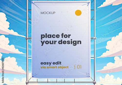 Anime Comic Style Digital Illustrated Detailed Poster Frame Billboard Mockup 04 Generative Ai