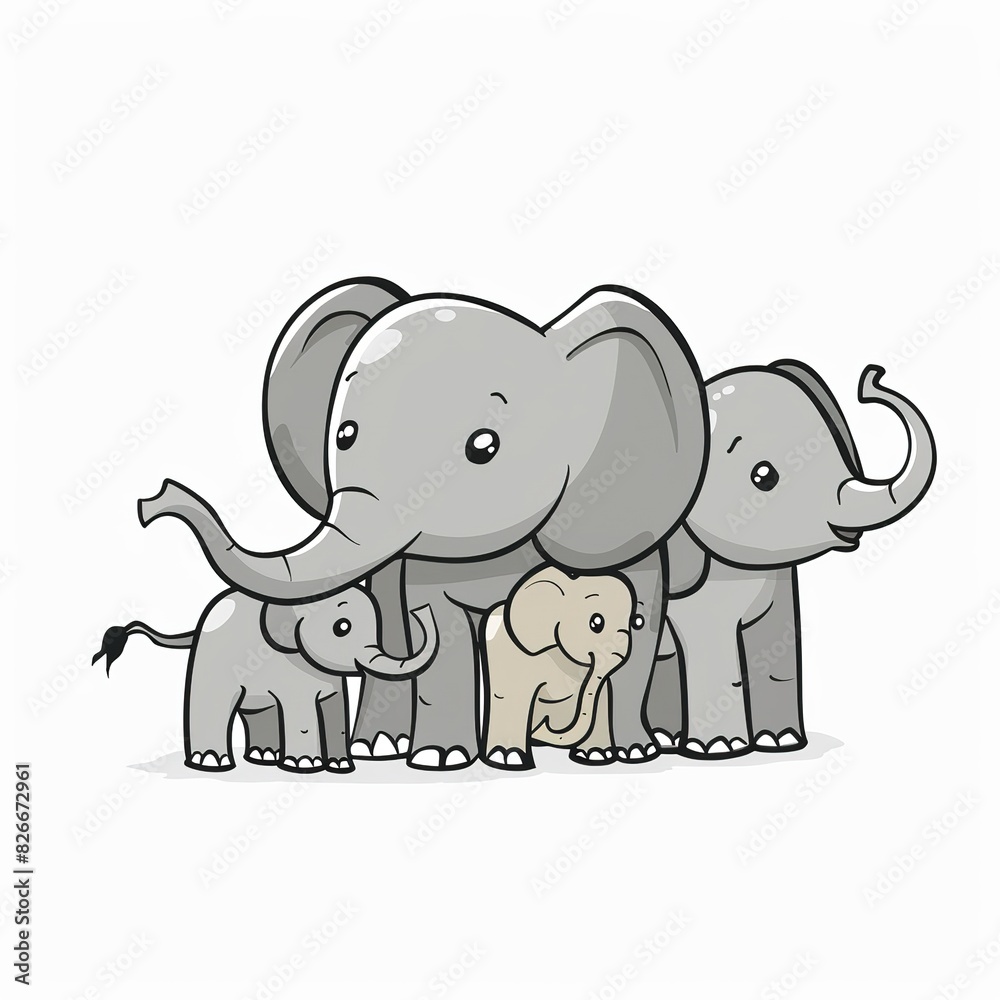 Obraz premium Elephants Minimalist