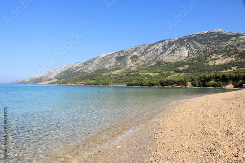 Golden horn beach of Bol, island Brac, Croatia photo