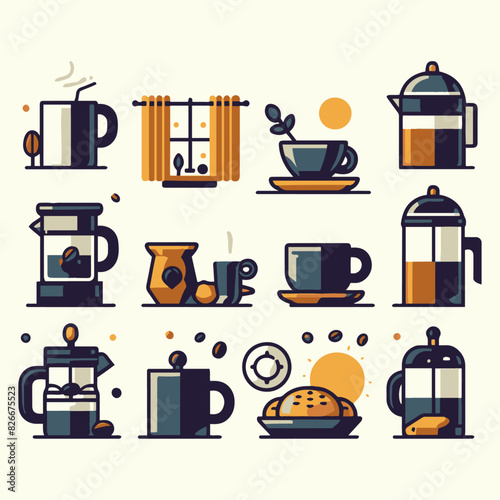 Aromatic Coffee Vector Design Elements: Brew Perfect Graphics for Your Projects