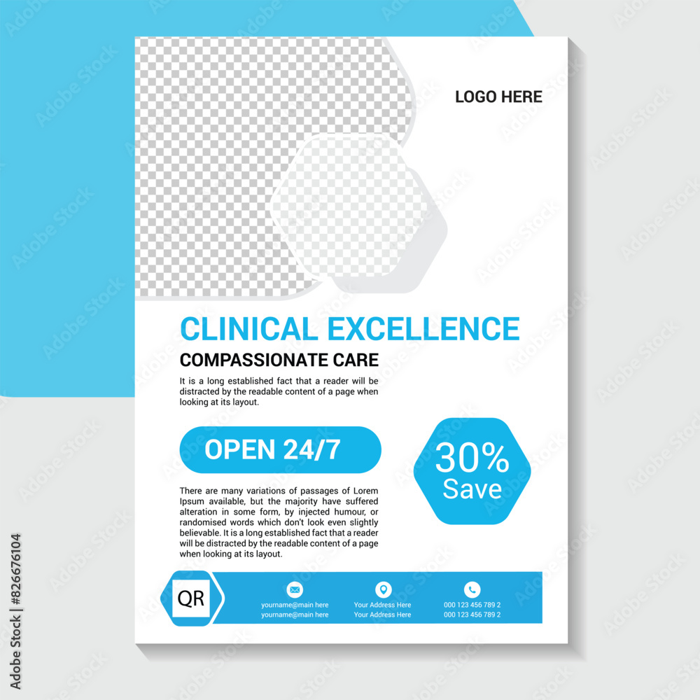 Obraz premium medical flyer design template