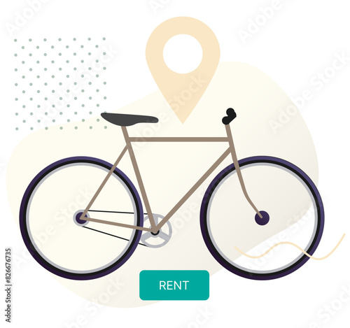 Bicycle Rental Services - Rent Online - Stock Illustration