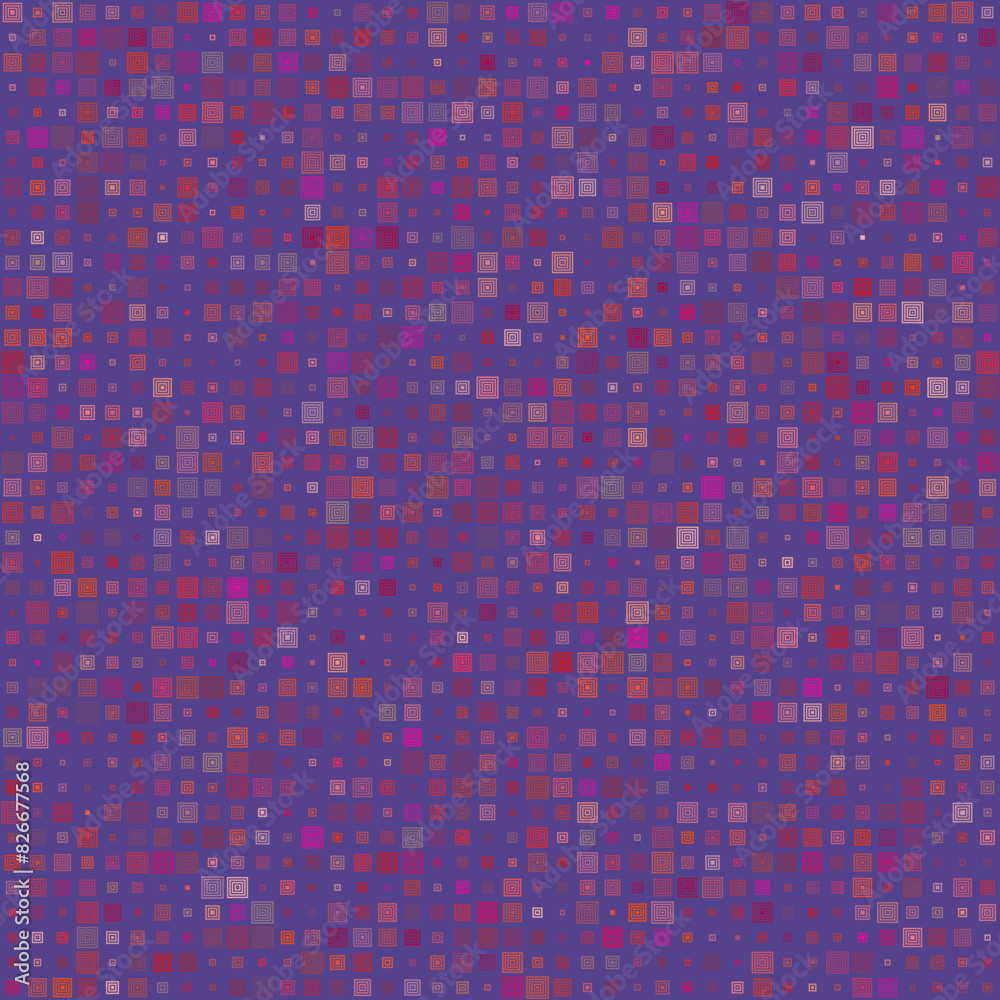 Pattern design. Stacked square frames in multiple colors. Purple, Magenta, Blue, Dark Pink, Lavender. Posh vector illustration. Pattern design. Stacked square frames in multiple colors. Purple, Magenta, Blue, Dark Pink, Lavender. Posh vector illustration.