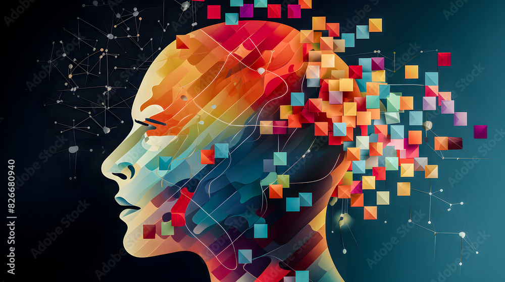 Creative Brainstorming Abstract Representation of a Human Head with Colorful Blocks and Splashes Symbolizing Innovative Thinking and Cognitive Processes Wallpaper Digital Art Poster Brainstorming Map Creative Brainstorming Abstract Representation of a Human Head with Colorful Blocks and Splashes Symbolizing Innovative Thinking and Cognitive Processes Wallpaper Digital Art Poster Brainstorming Map