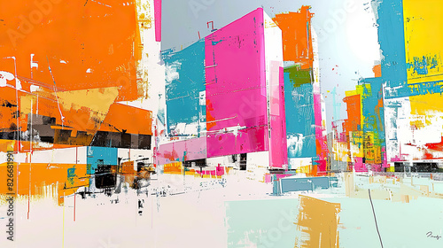 Abstract colorful background of a city
