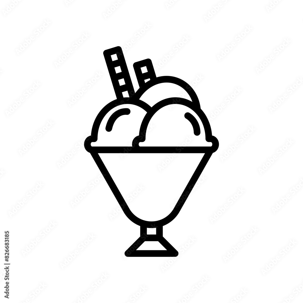 Ice cream line icon. Ice cream icon. Gelato icon isolated on white background. Transparent background, minimalist symbol. Vector images Ice cream line icon. Ice cream icon. Gelato icon isolated on white background. Transparent background, minimalist symbol. Vector images