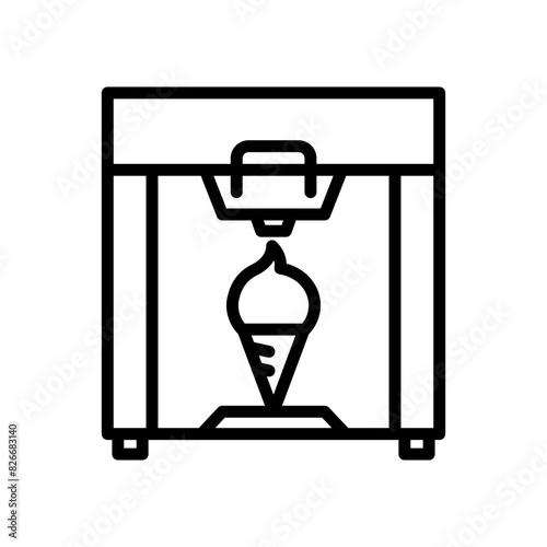 Ice cream machine line icon. Ice cream icon. Gelato icon isolated on white background. Transparent background, minimalist symbol. Vector images