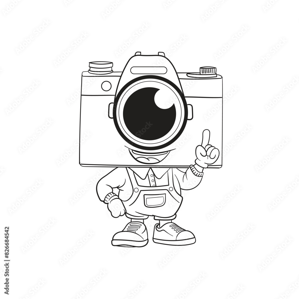 Fototapeta premium mascot of camera, photography logo vector