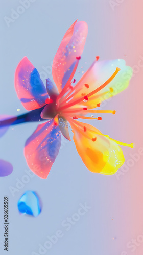 Aesthetic Phone Wallpaper: Crystal Petal Flower on Minimalist Background photo