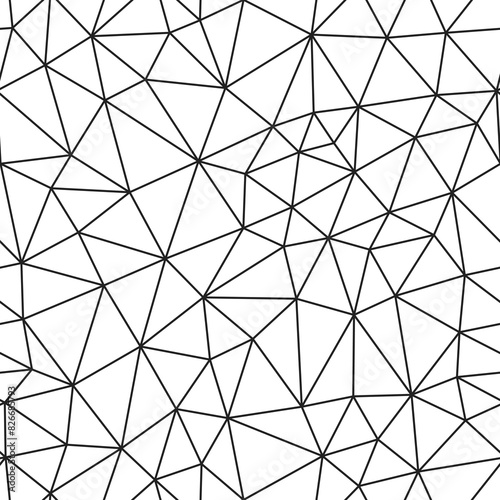 Geometric shapes background. Compact triangles size. Light lines weight. Repeatable pattern. Seamless tileable vector illustration.