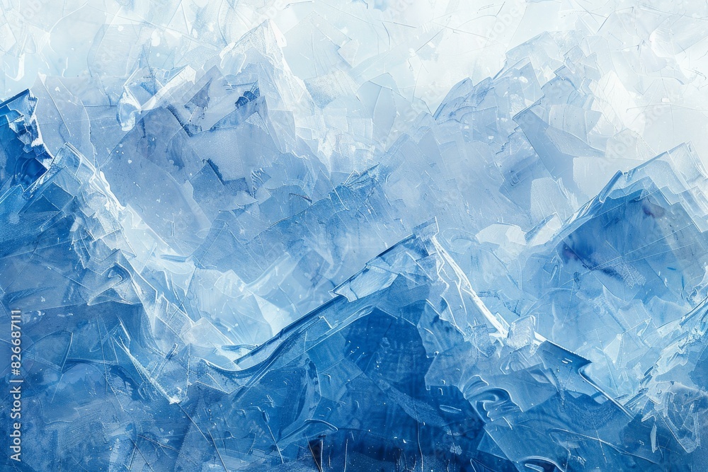 Detailed and intricate textured ice crystal landscape in the frigid arctic environment with sparkling blue tones and a minimalist structure, creating a tranquil and serene winter wonderland scene Detailed and intricate textured ice crystal landscape in the frigid arctic environment with sparkling blue tones and a minimalist structure, creating a tranquil and serene winter wonderland scene