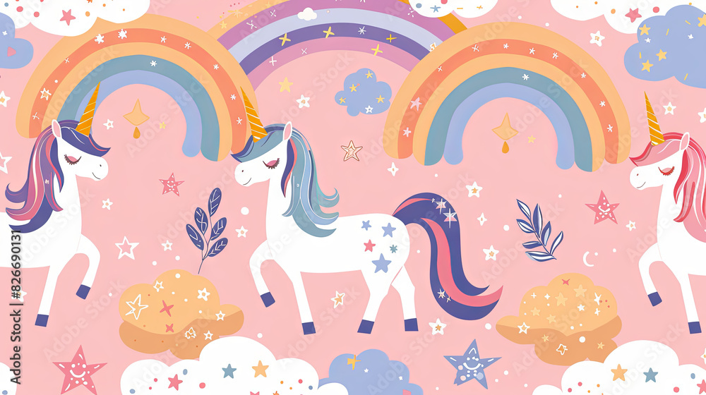 pattern with cute unicorns pattern with cute unicorns