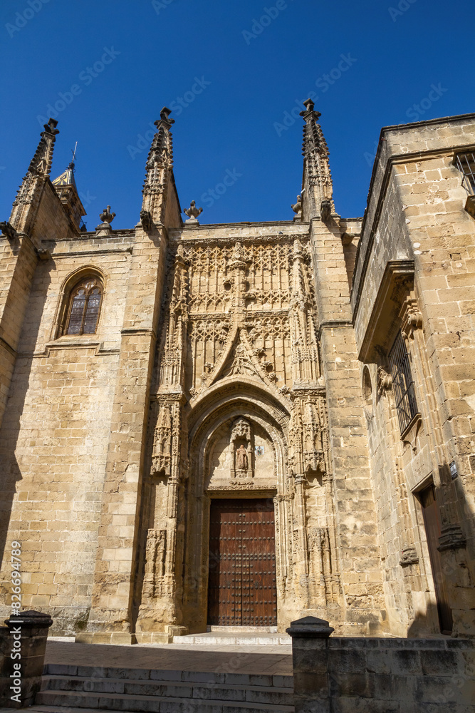 Side entrance to Church of Santiago  in Jerez de la Frontera,  Spain