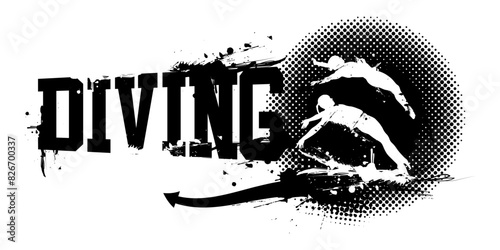 Diving Water Banner Vector Illustration