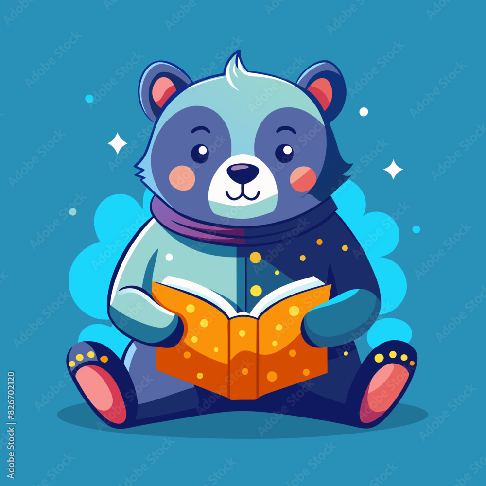cute-bear-seatting-read-a-book