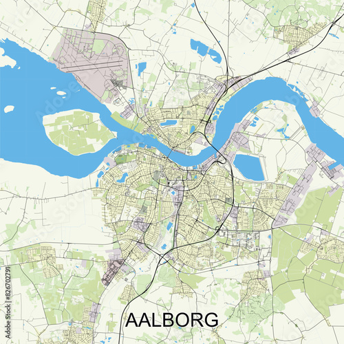 Aalborg  Denmark map poster art