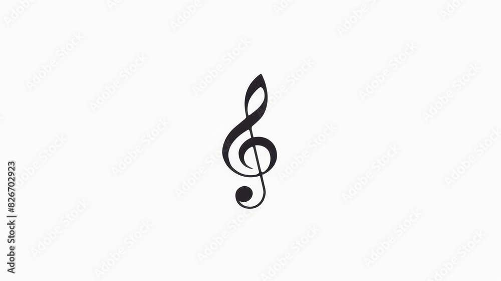 swirling black music note silhouette on white background isolated treble clef symbol classical melody vector icon swirling black music note silhouette on white background isolated treble clef symbol classical melody vector icon