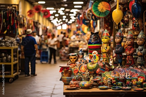 a market with many different items on display, A marketplace showcasing a wide variety of products.