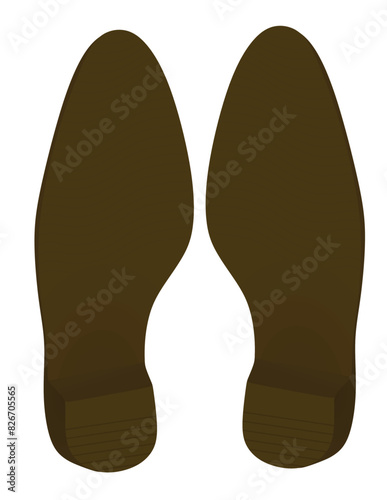 Elegant shoe footprint. vector illustration