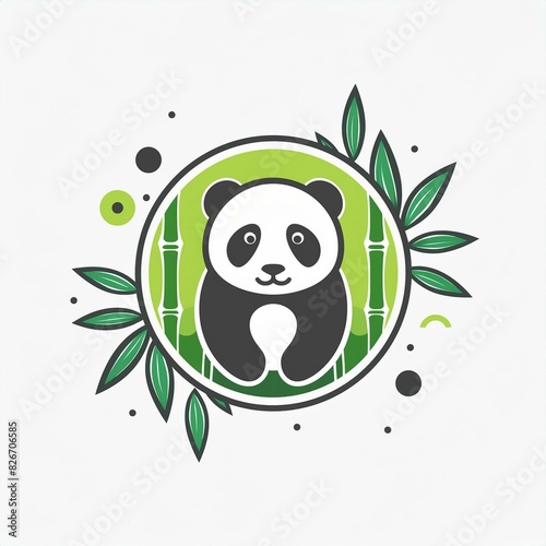panda and bamboo logo photo