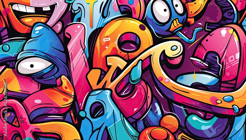 Obraz premium Vibrant Abstract Graffiti Art