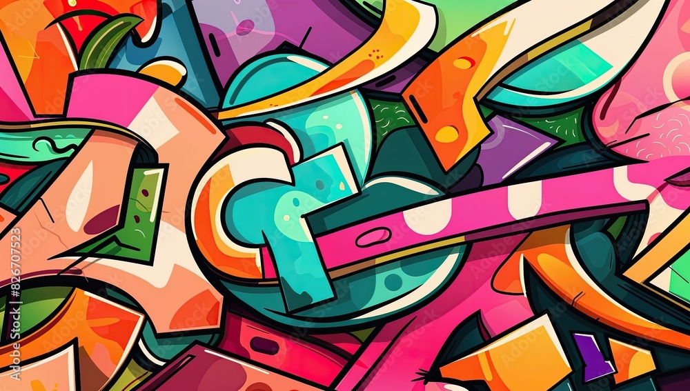 Colorful Urban Street Art Illustration Colorful Urban Street Art Illustration