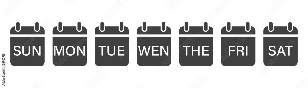 Set of calendar icons on a white background. Set of calendar icons on a white background.