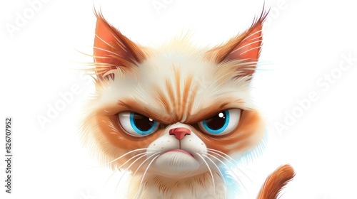 Grumpy Kitten A D Clipart Expression of Feline Discontent photo